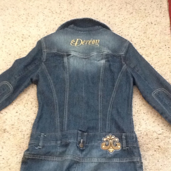 DEREON DENIM WOMEN’S JEANS ZIP UP SEXY JUMPSUIT, M - Picture 4 of 6